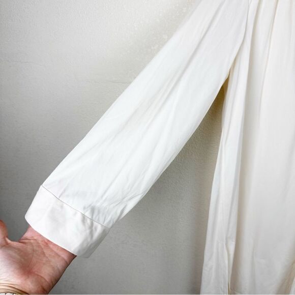 Vintage 70s Polyester Floral Ivory Blouse Flower Child Hippie Top Blouse - Picture 2 of 5